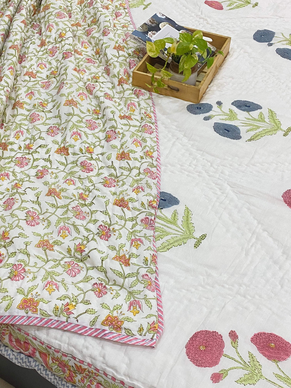 pink-blue-flower-king-cotton-quilt-overall-view