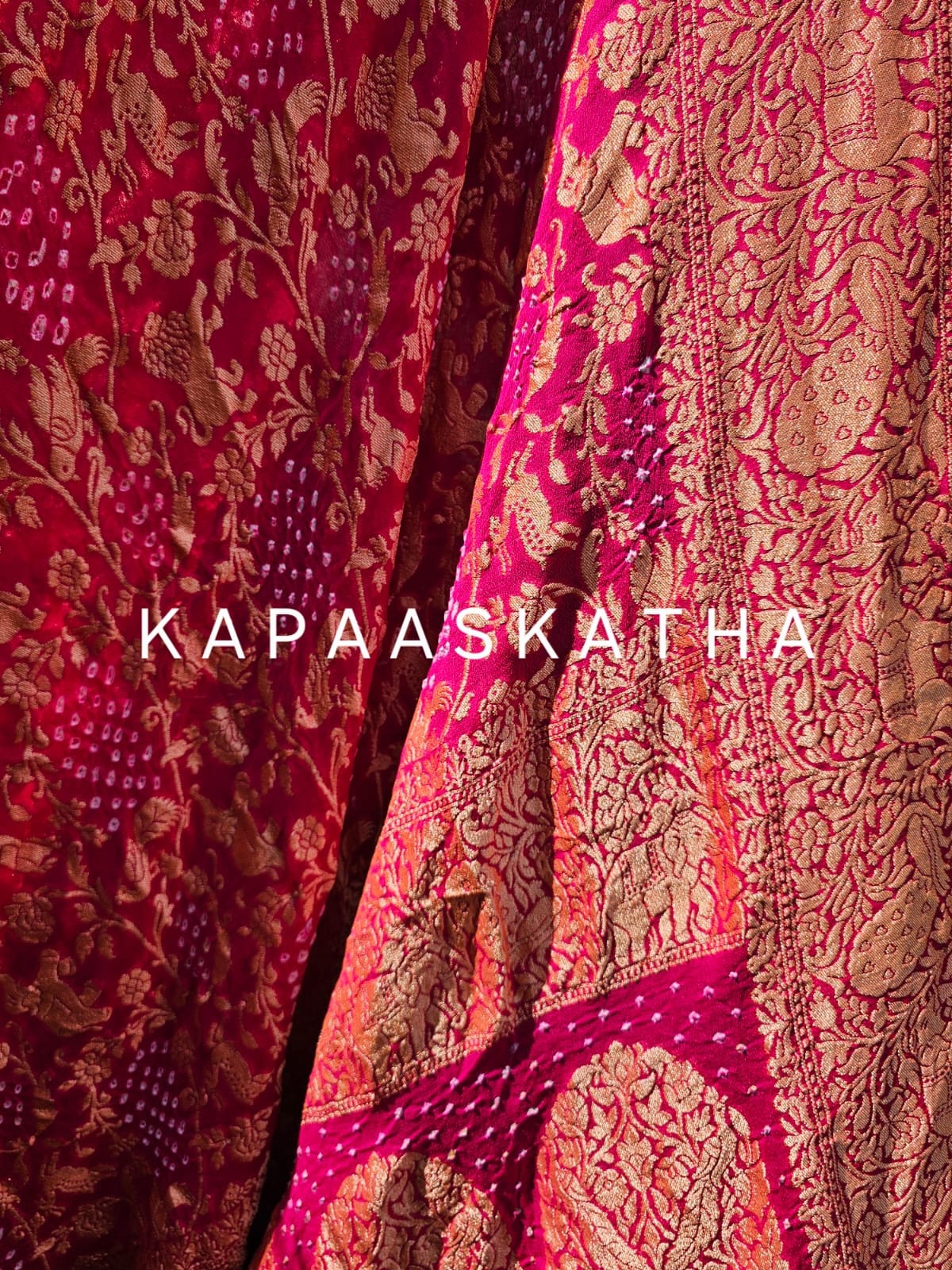 pink-blue-pure-banarsi-georgette-bandhani-lehenga