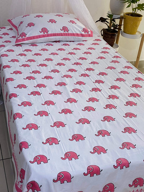 pink-elephant-cotton-bedsheet-front-view-one