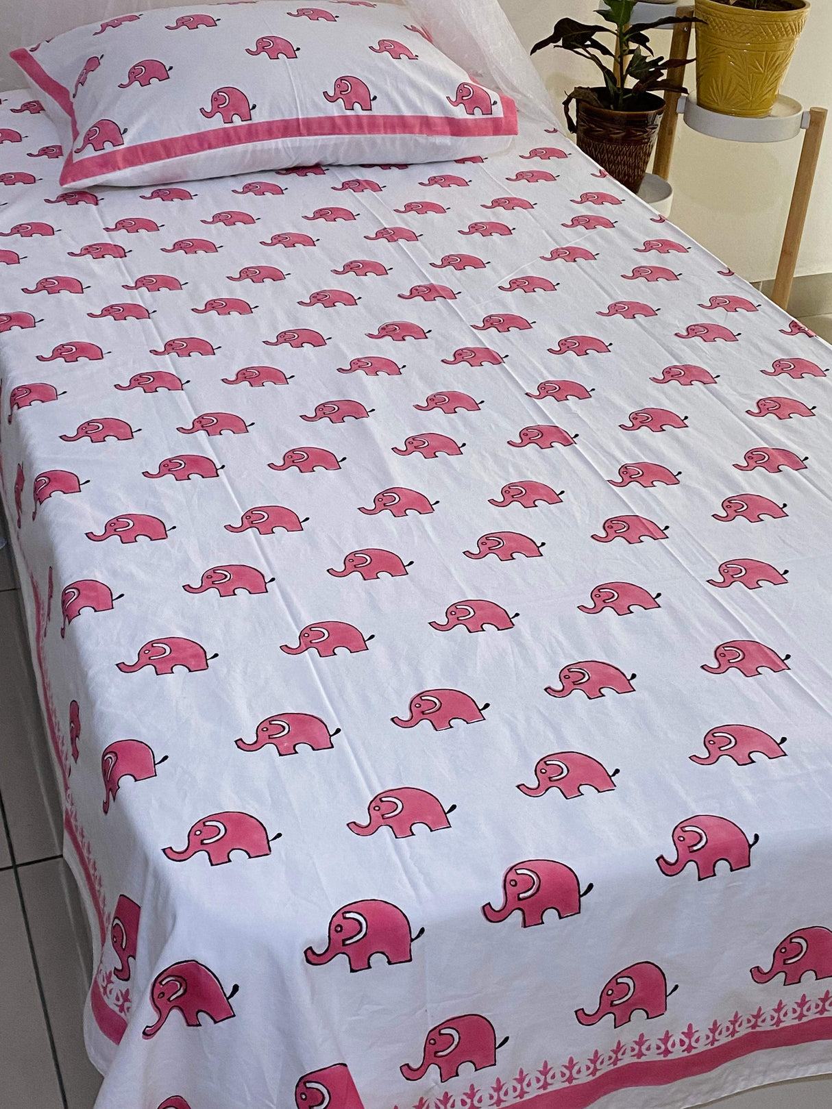 pink-elephant-cotton-bedsheet-front-view-two