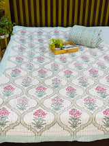 pink-flower-single-cotton-quilt-front-view