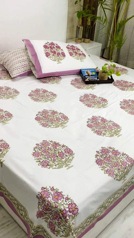 pink-green-king-cotton-bedsheet-full-view