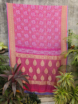 pink-lavender-elegant-banarasi-georgette-bandhani-drape