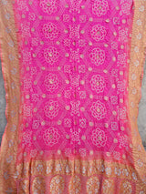 Peach Pink Pure Banarsi Georgette Bandhani Dupatta