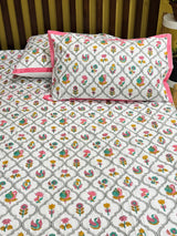 pink-theme-king-cotton-bedsheet-side-view