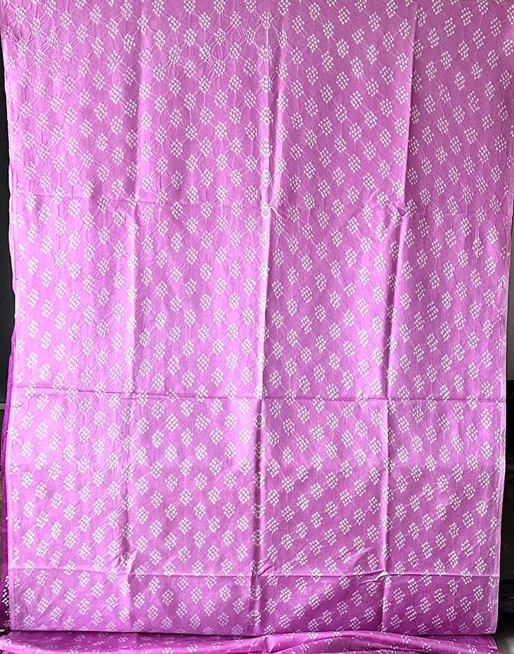 Mulberry Silk Bandhani Saree in Shades of Pink and Wine