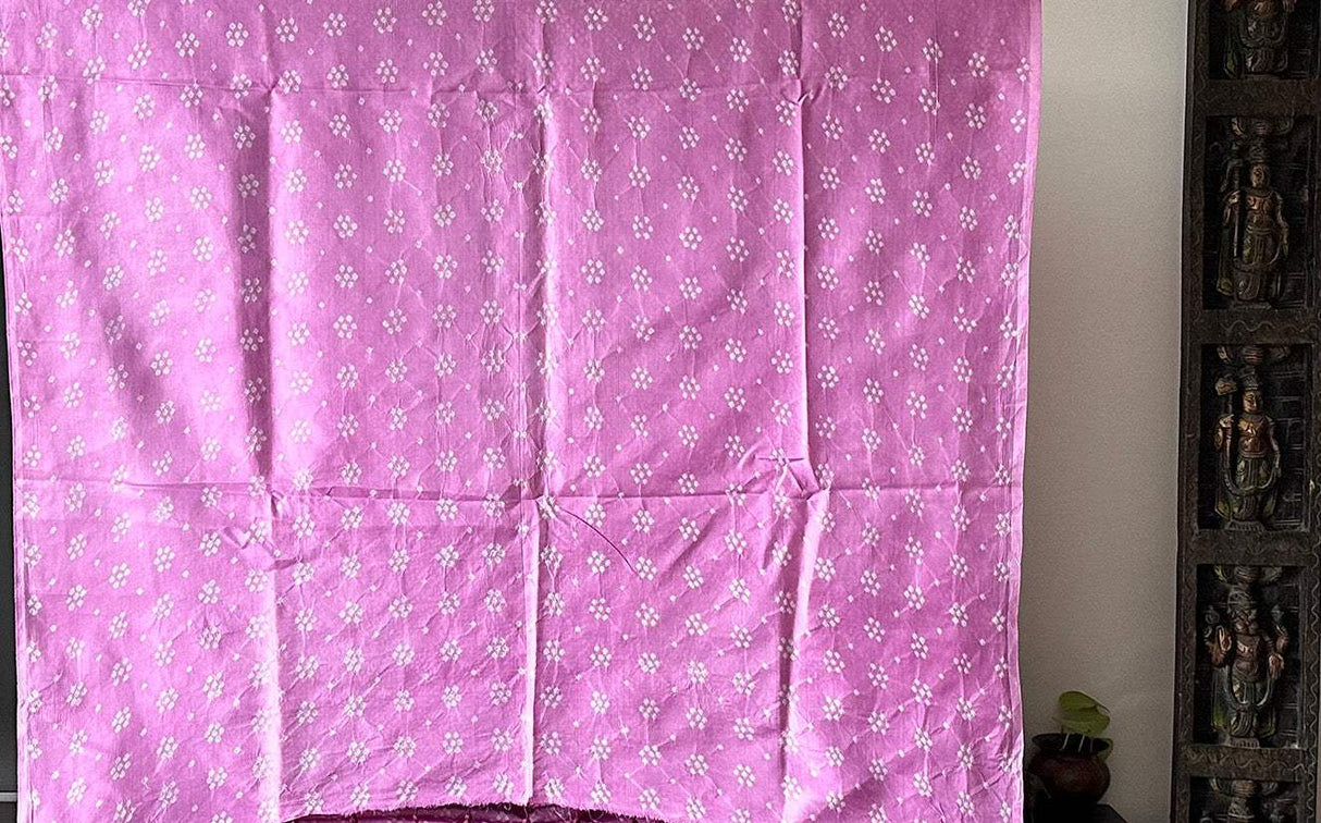 Mulberry Silk Bandhani Saree in Shades of Pink and Wine