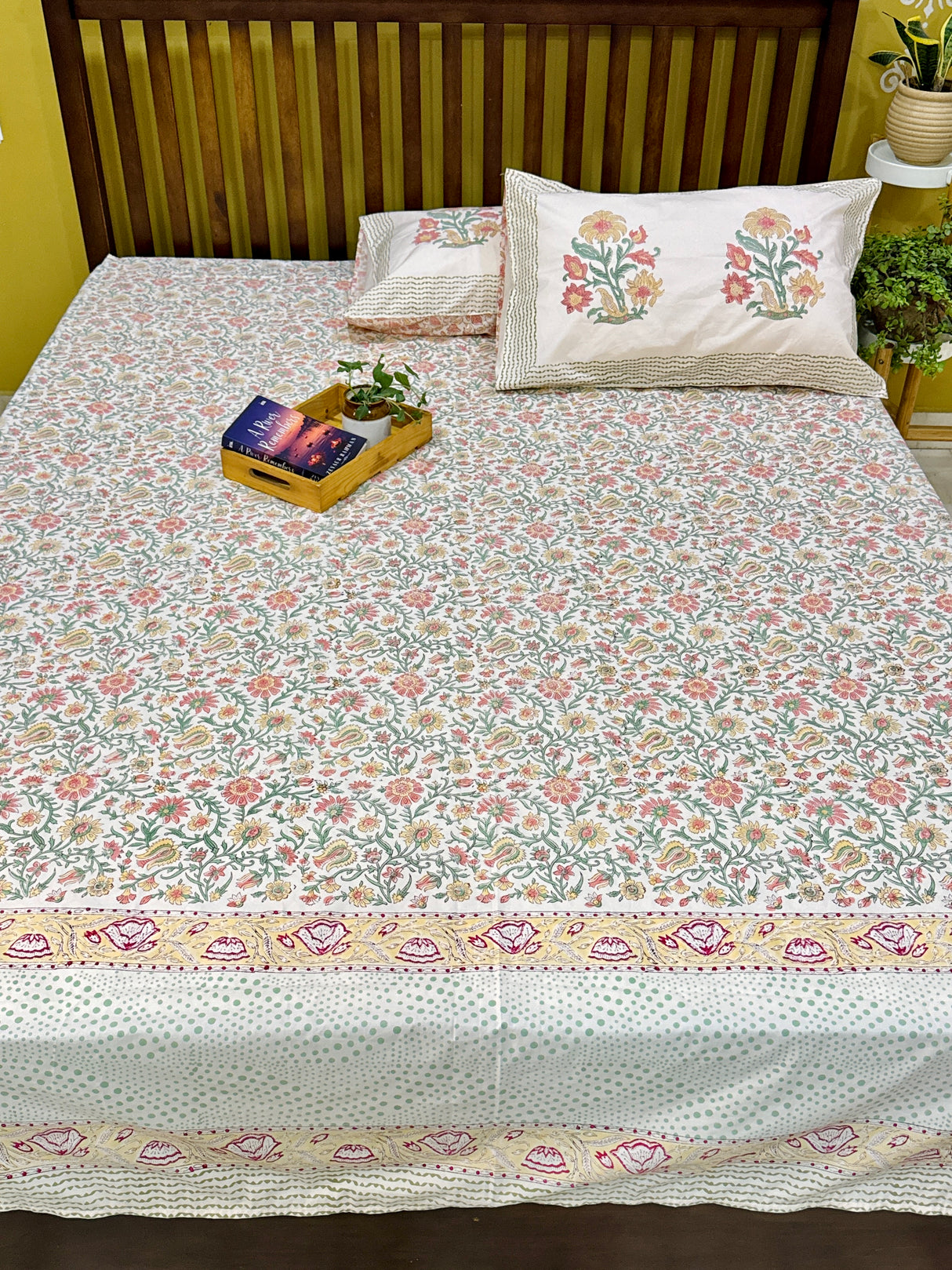 premium-blockprint-peach-base-bedsheet
