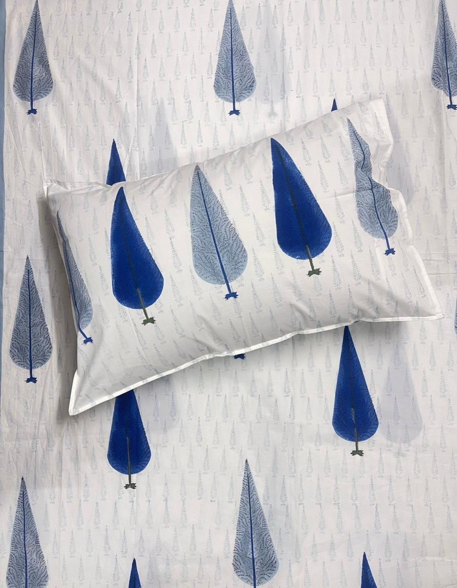 Velvet Orchard Blockprint Soft Cotton Bedsheet – Kapaas Katha