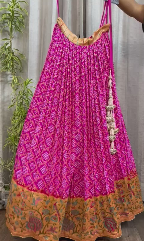 Shop Pink Chinon Embroidered Lehenga Festive Wear Wedding Wear Online at  Best Price | Cbazaar