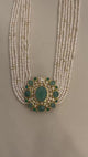 The Maharani Pearl Polki Set - Handcrafted 92.5 Silver and Earrings Set