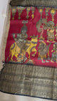 vrindavan-tales-theme-pure-kanjivaram-silk-kalamkari-saree