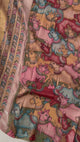 Krishna Leela Theme Pure Kanjivaram Silk Kalamkari Saree - red