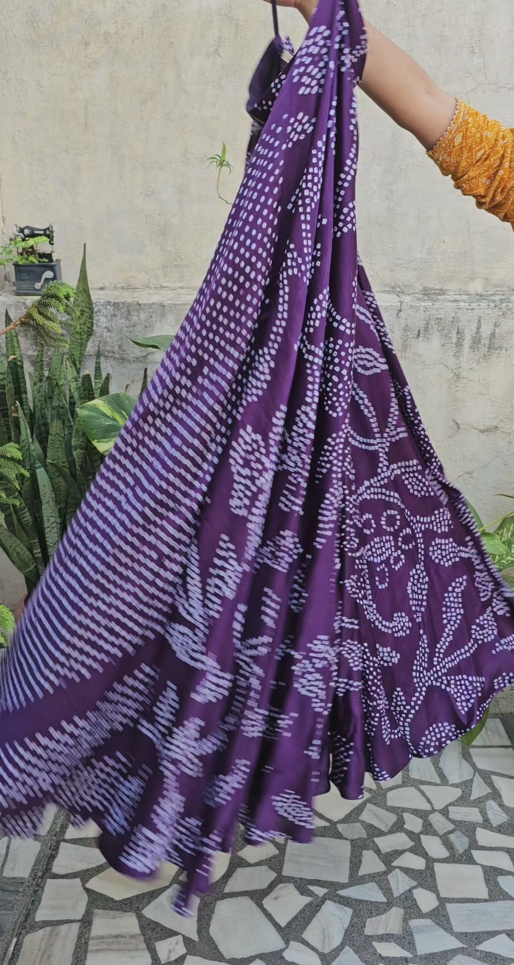 Pure Gajji Silk Bandhani Skirt