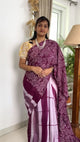 Habotai Silk Clamp Dye Bandhani Saree in Shades of Magenta