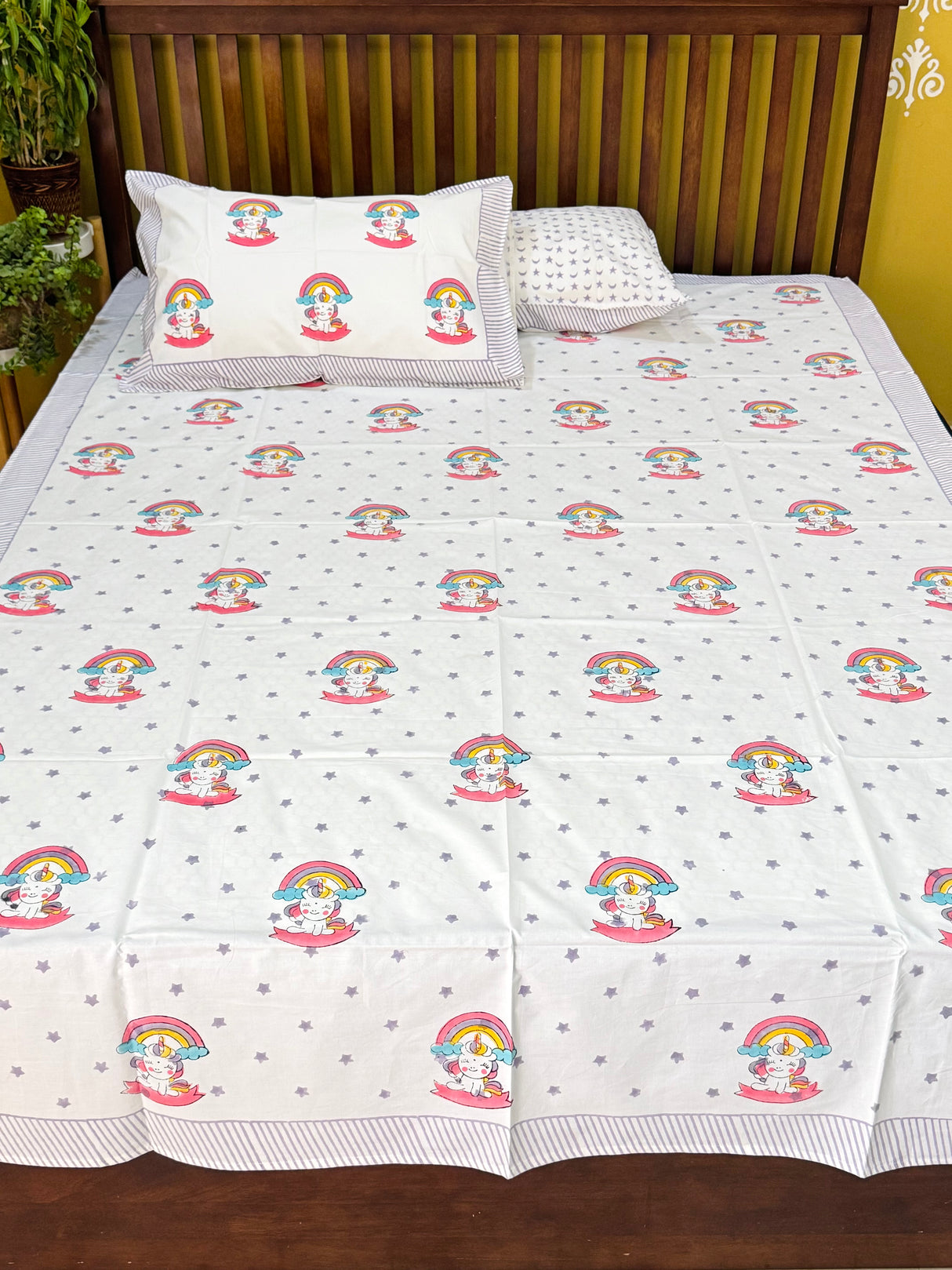 printed-kids-cotton-bedsheet-unicorn-world