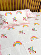 printed-unicorn-rainbow-kids-cotton-handblock-bedsheet