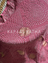 Banarasi Georgette Bandhani Dupatta with Chikankari Embroidery | Kapaas Katha