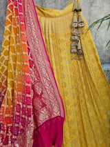 pure-banarsi-georgette-bandhani-lehenga-with-dual-shade-dupatta 