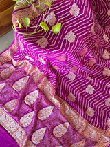 pure-bandhani-georgette-saree-with-handloom-work