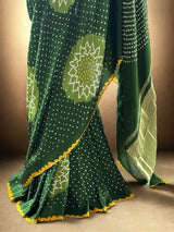 Pure Gajji Silk Circular Theme Bandhani Saree