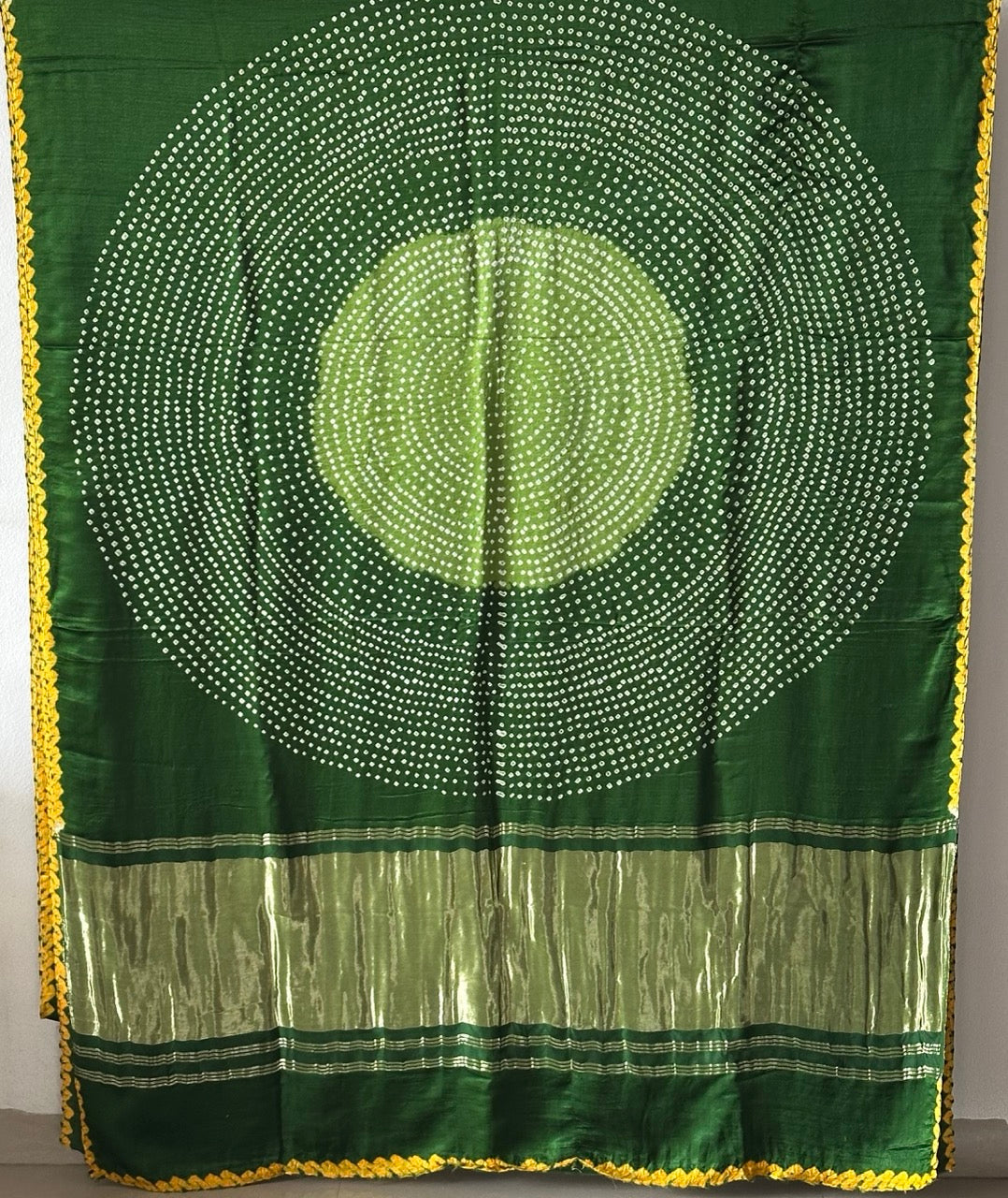 Pure Gajji Silk Circular Theme Bandhani Saree