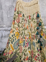 Pure Georgette Kalamkari Lehenga with Lucknow Chikankari