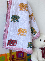 elephant printed kids quilt in mulmul and cotton for eco-conscious parents in Philippines