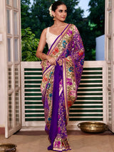 purple-banarasi-georgette-patola-style-bandhani-saree