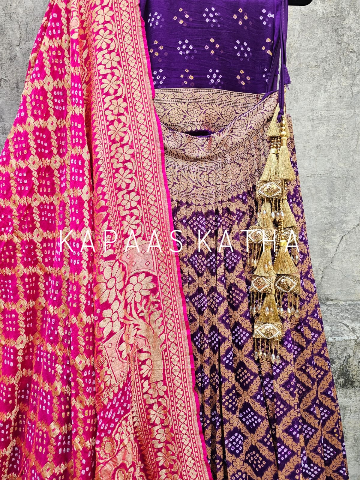 purple-pure-banarsi-georgette-bandhani-lehenga-with-dupatta