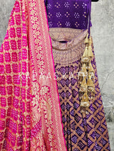 purple-pure-banarsi-georgette-bandhani-lehenga-with-dupatta