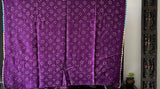 Purple Floral Pure Munga Silk Bandhani Saree