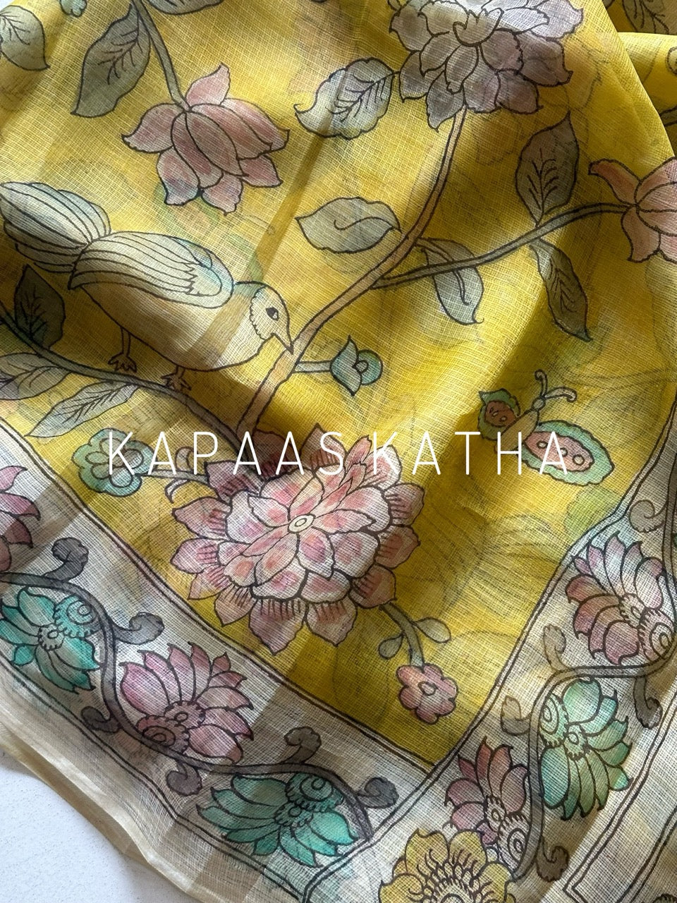 pushpakatha-handcrafted-kota-silk-kalamkari-saree