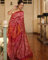 raktima-deep-red-munga-silk-bandhani-saree
