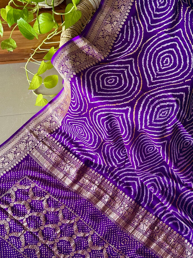 rangmayi-vibrant-purple-violet-handloom-pure-banarasi-georgette-bandhani-saree