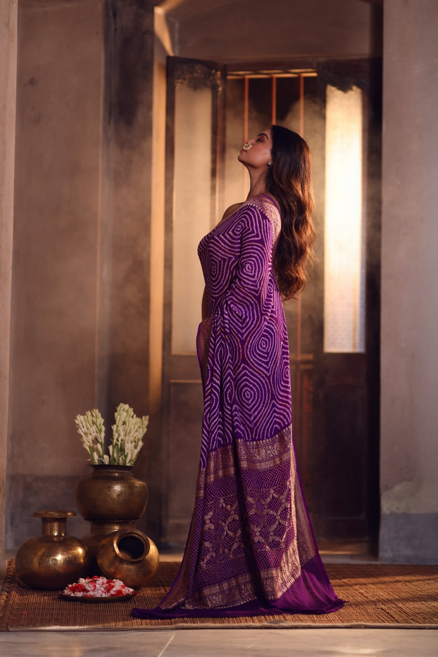 rangmayi-vibrant-purple-violet-handloom-pure-banarasi-georgette-bandhani-saree