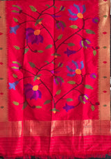 Rangpushp Handloom Pure Silk Paithani Dupatta with Tissue Border