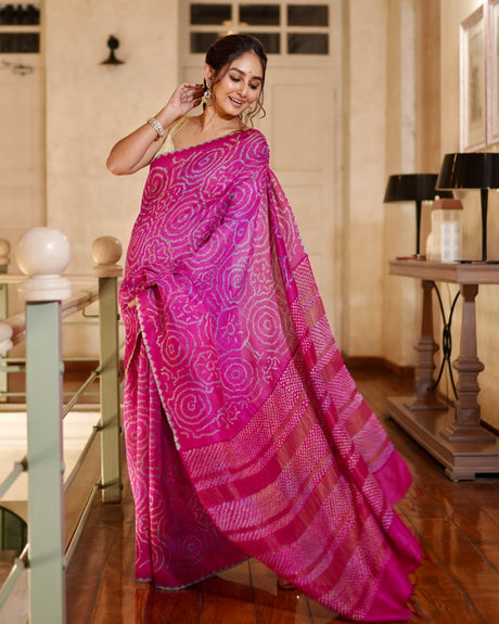 rani-pink-munga-silk-multicolour-bandhani-saree