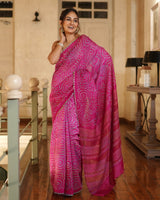 rani-pink-munga-silk-multicolour-bandhani-saree