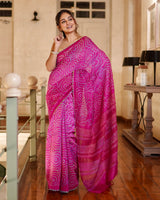 rani-pink-munga-silk-multicolour-bandhani-saree