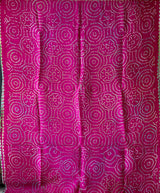 Rani Pink Munga Silk Multicolored Bandhani Saree