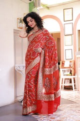 Super Exclusive Handloom Banarsi Georgette Bandhani Saree