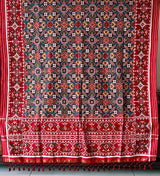 Red and Blue Paan Bhaat Pure Silk Double Ikat/Patan Patola Dupatta