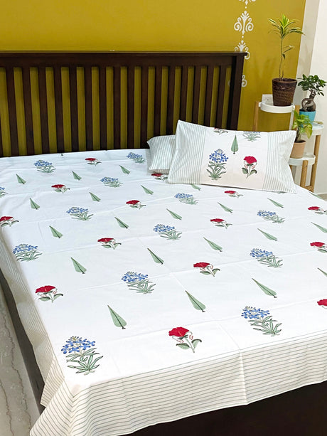 red-blue-floral-block-print-bedsheet