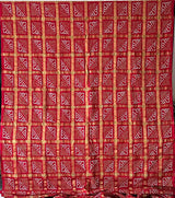 Traditional Red Cotton Gharchola Bandhani Saree