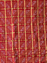 Traditional Red Cotton Gharchola Bandhani Saree