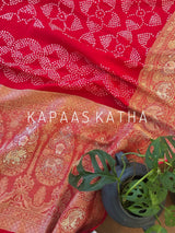 red-exquisite-handloom-banarasi-georgette-bandhani-saree