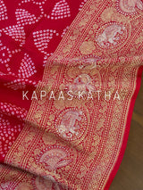red-exquisite-handloom-banarasi-georgette-bandhani-saree