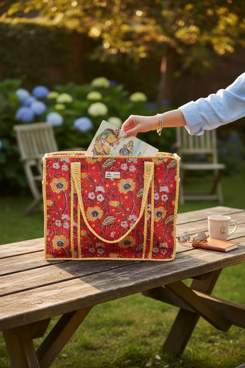 red-floral-handcrafted-block-print-tote-bag