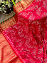 Red Kanjivaram Silk Bandhani Saree